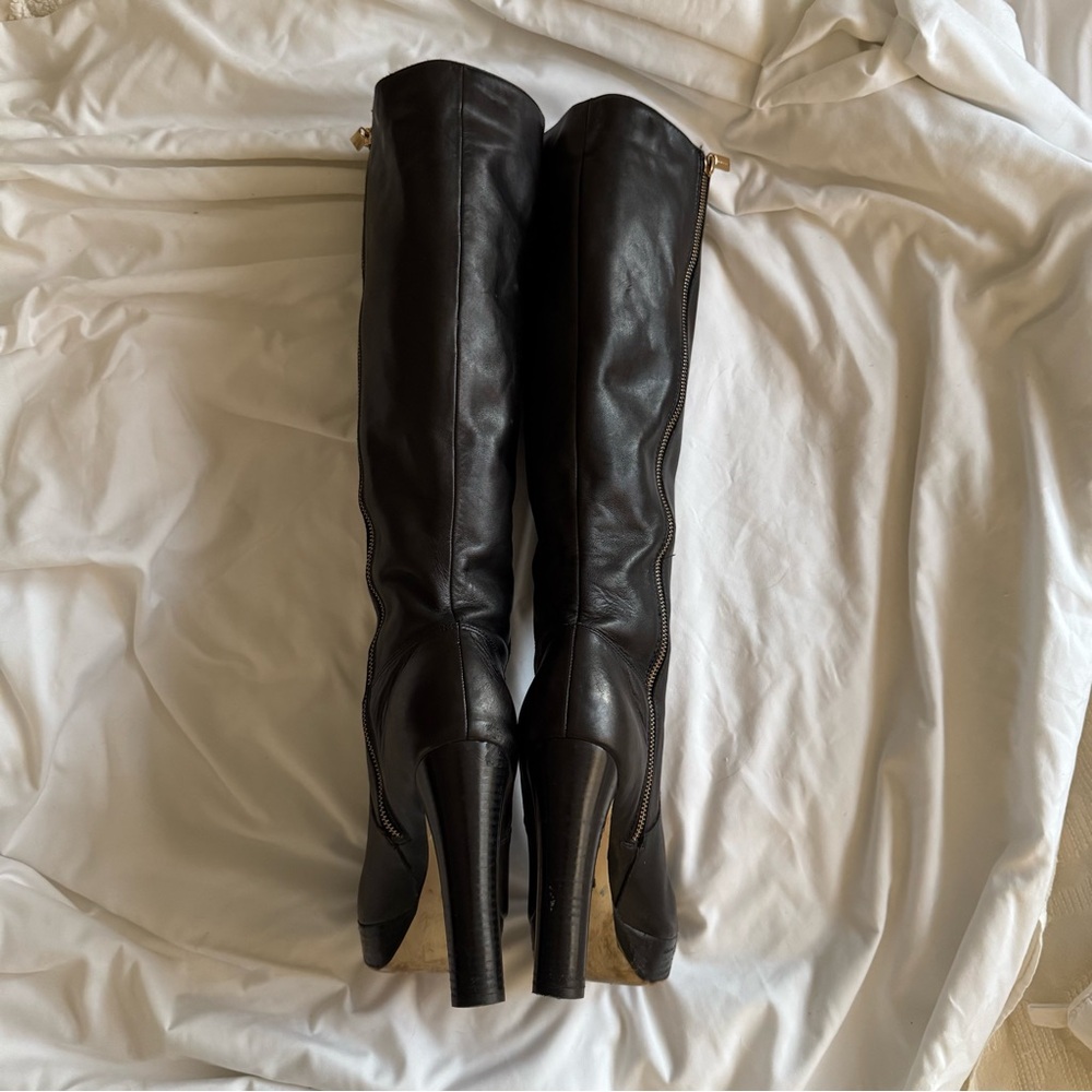MICHAEL KORS Black Leather Tall Boots Women Size 9 - Picture 5 of 16